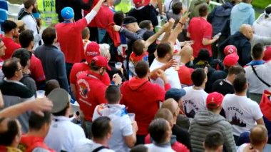 Sırbistan ve İsviçre maçı takım futbol taraftarları destek