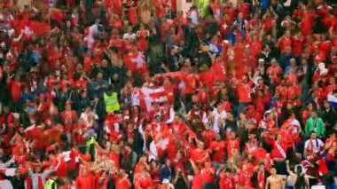 Sırbistan ve İsviçre maçı takım futbol taraftarları destek