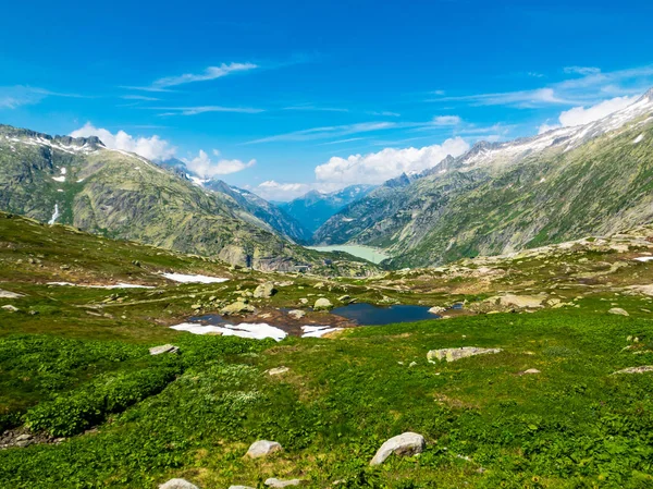 Paesaggio estivo della Svizzera natura vicino al passo di Grimsel — Foto Stock