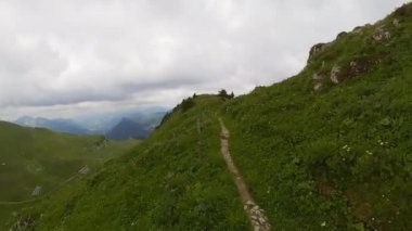 İsviçre kırsal kırlarda yaz manzara yürüyüş,