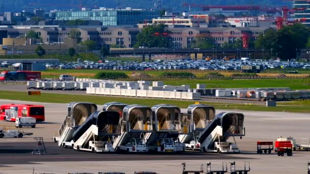 Zürih Havaalanı peyzaj gün zaman — Stok video