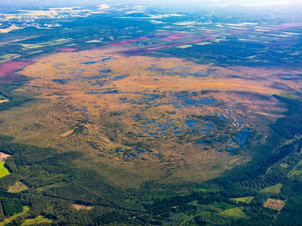 Vista aérea superior de um pântano grande — Fotografia de Stock