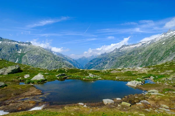 Paysage estival de la Suisse nature au col du Grimsel — Photo