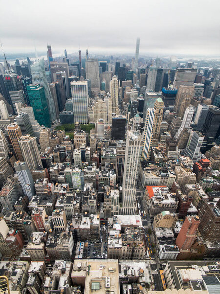 Aerial view of Manhattan skyscraper from Empire state building