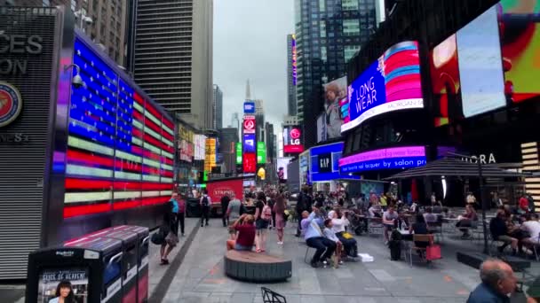 Time Square dag tid stadsbilden — Stockvideo