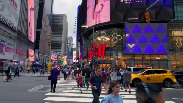 Time Square dag tijd stadsgezicht — Stockvideo