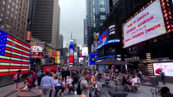 Time Square day time cityscape — Stock Video