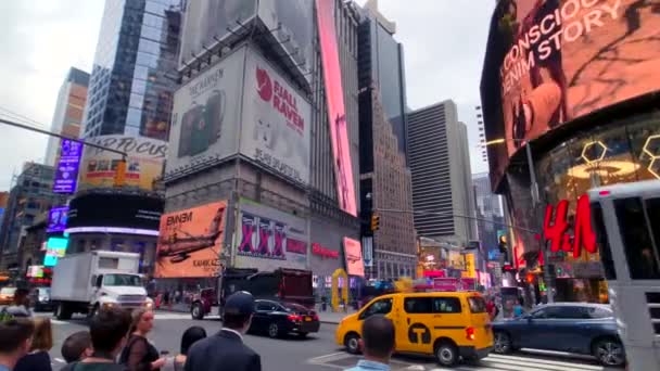 Time Square dag tijd stadsgezicht — Stockvideo