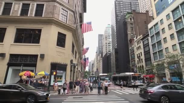 Дневная жизнь Манхэттена — стоковое видео