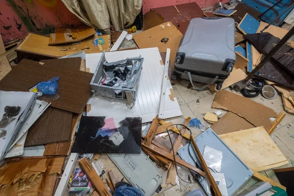 破壊された部屋のインテリア — ストック写真