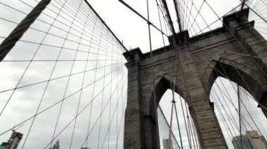 Brooklyn Köprüsü ve Manhattan cityscape