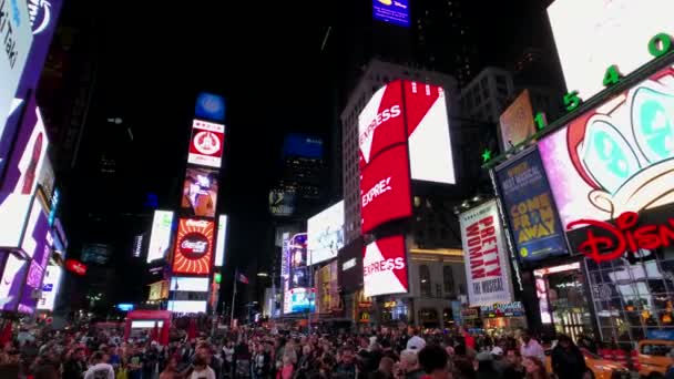 Time Square natt tid stadsbilden — Stockvideo