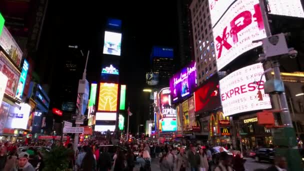 Time Square noc czas gród — Wideo stockowe