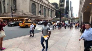 New York, ABD - 6 Eylül 2018: Şehir hayatı Manhattan sity Grand Merkez Tren Garı yakınında