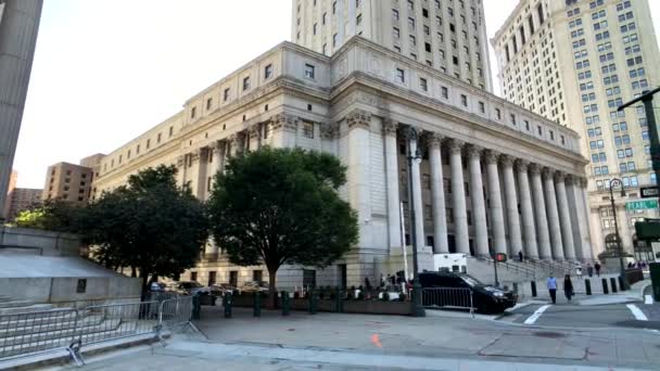 Gebäude des Obersten Gerichtshofs des Staates New York — Stockvideo