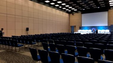 Konferans salonu Blockchain Kongre sırasında iç