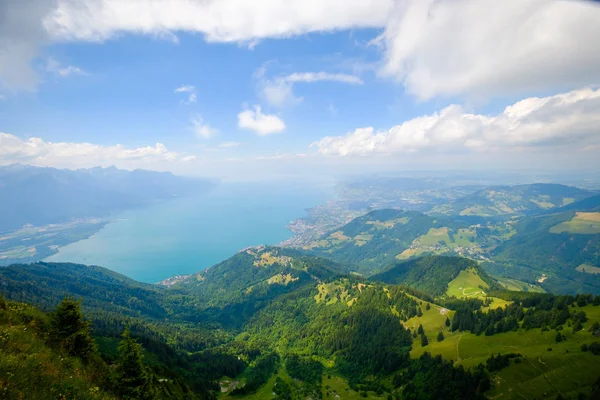 Paisaje aéreo del lago de Ginebra —  Fotos de Stock