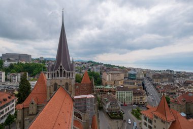 Lausanne hava cityscape üzerinden