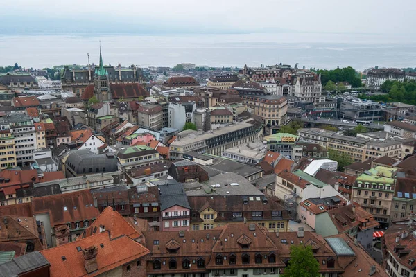Lausanne hava cityscape üzerinden — Stok fotoğraf