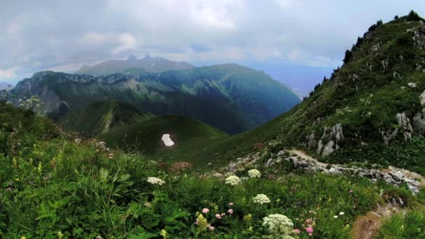 Typické letní hory Švýcarsko krajina — Stock video