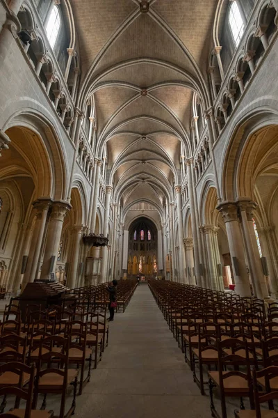 Interior of catholic cathedral in Lausanne — Stock Photo, Image