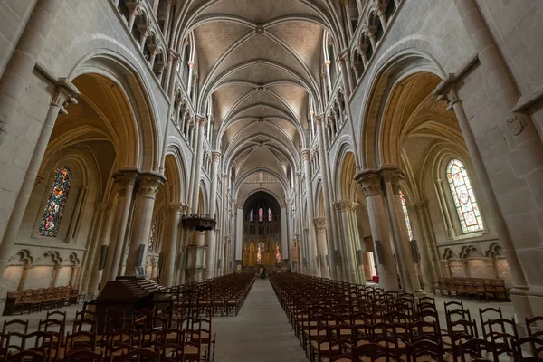 Interior of catholic cathedral in Lausanne — Stock Photo, Image