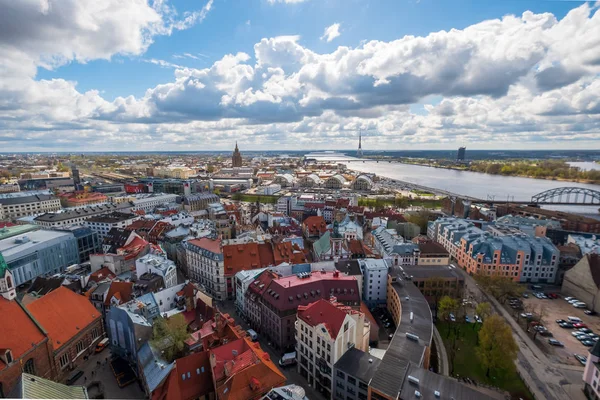 Vue de dessus de la vieille ville de Riga — Photo