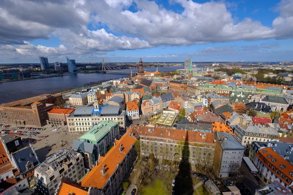 Vue de dessus de la vieille ville de Riga — Photo