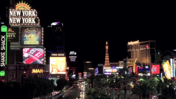 Güneşli bir gün zaman Las Vegas boulevard üstten görünüm — Stok video