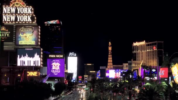 Güneşli bir gün zaman Las Vegas boulevard üstten görünüm — Stok video