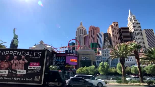 Las Vegas Abd Eylül 2018 Turistler Güneşli Gün Anda Manzaraları — Stok video