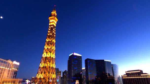 Las Vegas Usa Settembre 2018 Torre Eiffel Casinò Parigi Vista — Video Stock