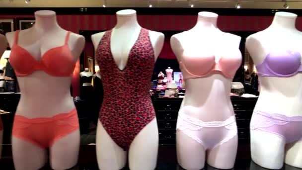 Kopers bezoeken Victorias secret slaan op vijfde avenue — Stockvideo