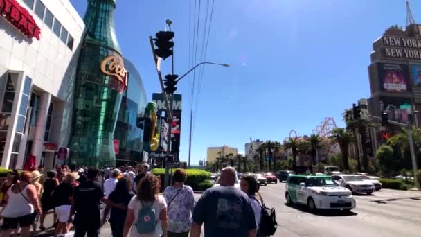 Turistas visitando los lugares de interés durante el día soleado — Vídeo de stock