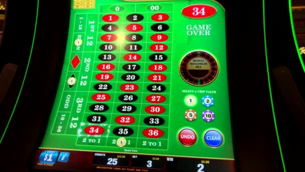 Roulette spelautomater på Mgm casino — Stockvideo