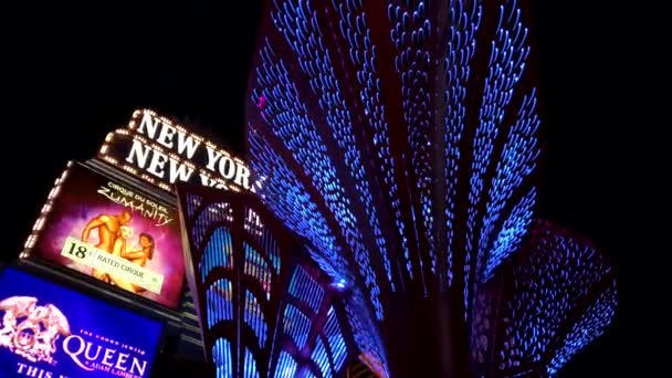Las Vegas Usa Září 2018 Strip Zajímavosti Noční Době — Stock video