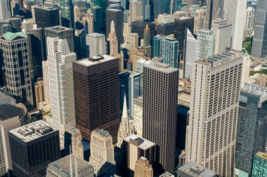 Chicago gökdelenlerin havadan görünümü