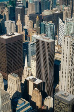 Chicago gökdelenlerin havadan görünümü