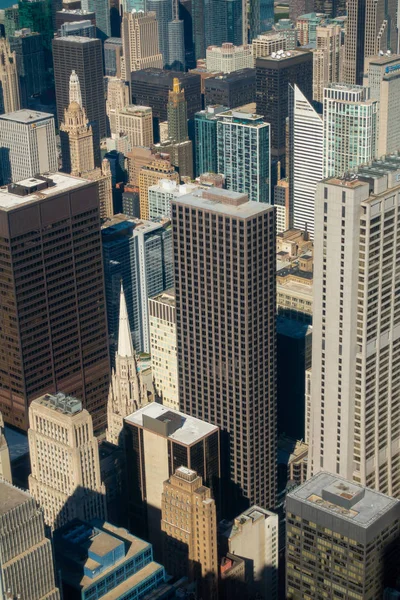 Luchtfoto van Chicago wolkenkrabbers — Stockfoto