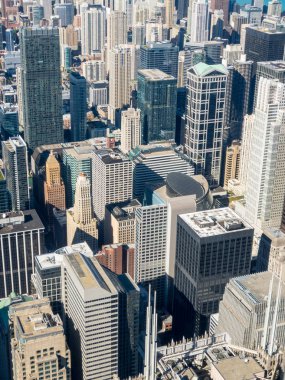 Chicago gökdelenlerin havadan görünümü