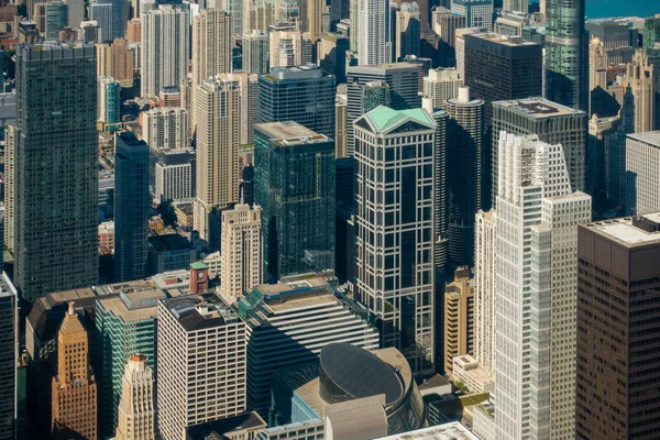 Luchtfoto van Chicago wolkenkrabbers — Stockfoto