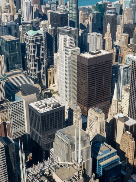 Luchtfoto van Chicago wolkenkrabbers — Stockfoto