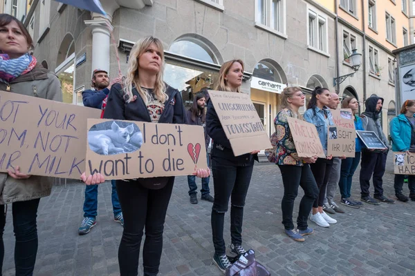 Pessoas participam de protestos de rua contra a morte de animais — Fotografia de Stock