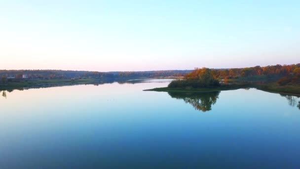 森の中の湖の空中風景 — ストック動画