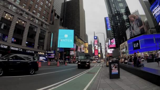 Time Square dag tijd stadsgezicht — Stockvideo