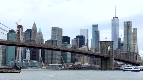 Горизонт Нью-Йорка Манхеттен — стокове відео