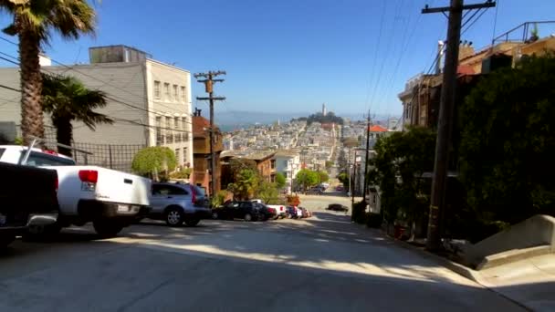 Paisaje urbano durante el día soleado — Vídeos de Stock