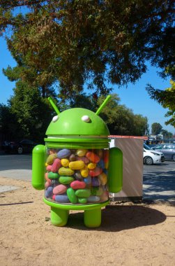 Android heykelinin Googleplex Genel Müdürlük Merkez Ofis