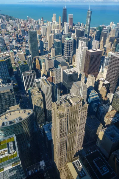 Letecké panorama města mrakodrapů Chicaga — Stock fotografie