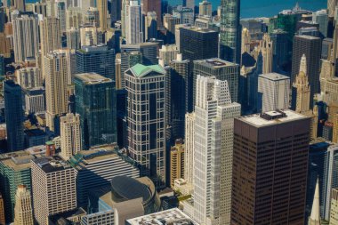 Chicago şehir merkezi gökdelenler hava manzarası panorama